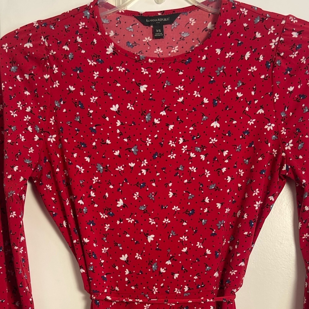 Banana Republic Factory Red Long Sleeve Dress Size XS - Picture 9 of 9